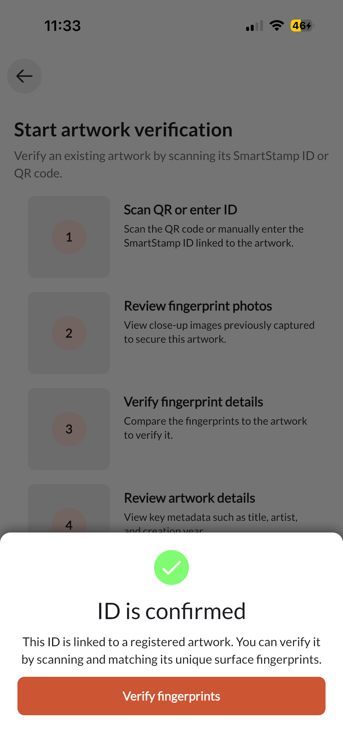 Fingerprint scan complete