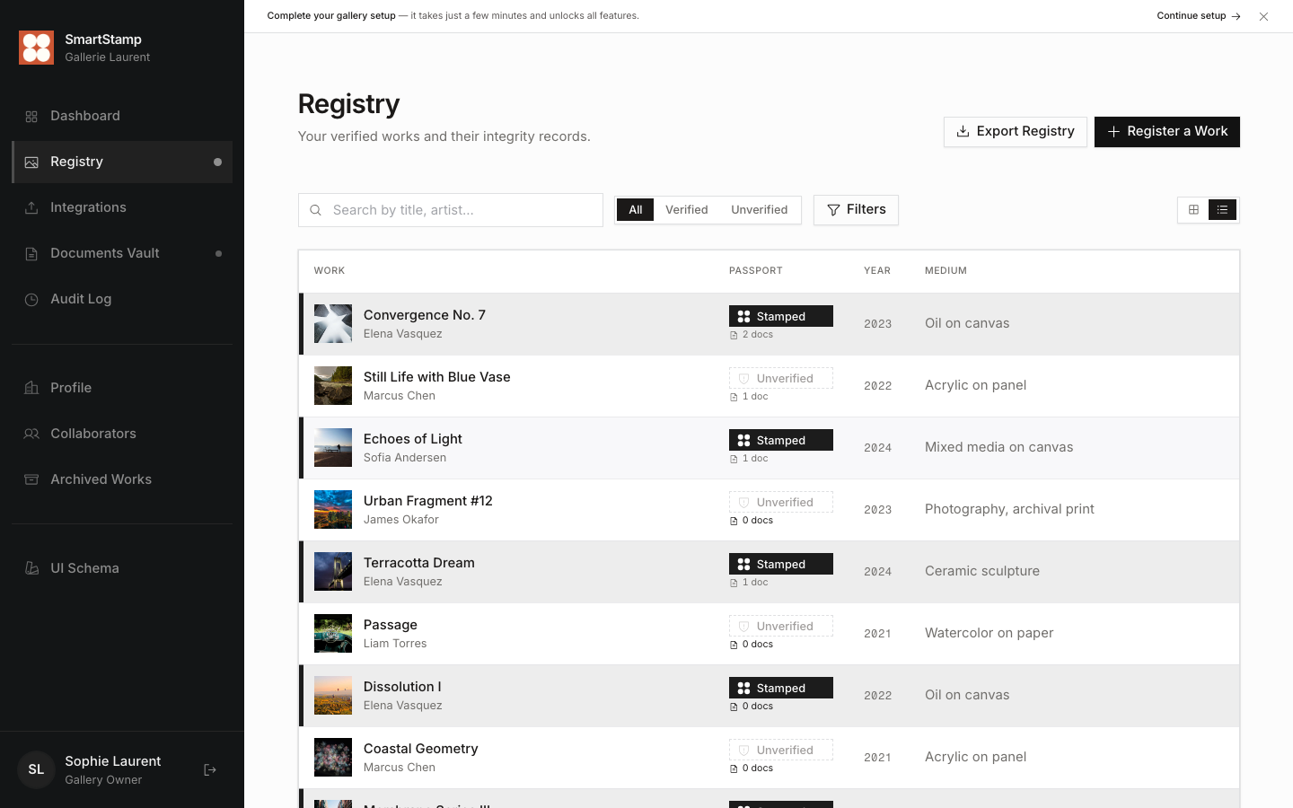 Collection list view